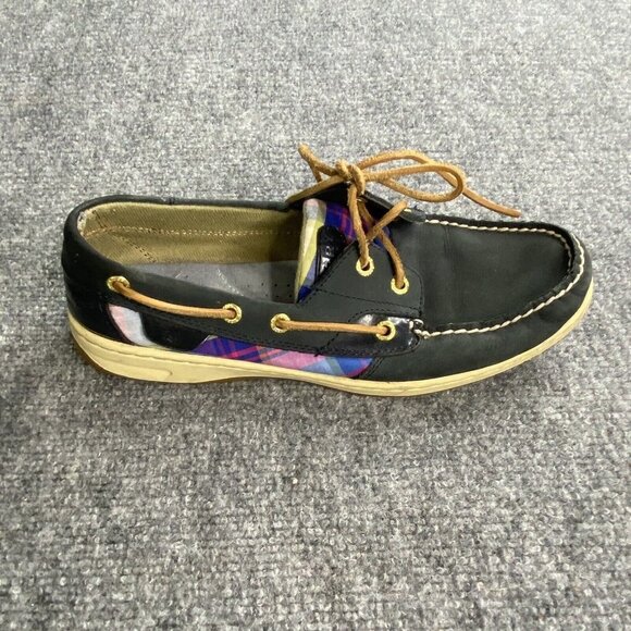 Sperry Boat Shoes Womens 9‎ M Bluefish Plaid 2 Slip On Loafers 9353657 Blue Pink - Picture 6 of 16